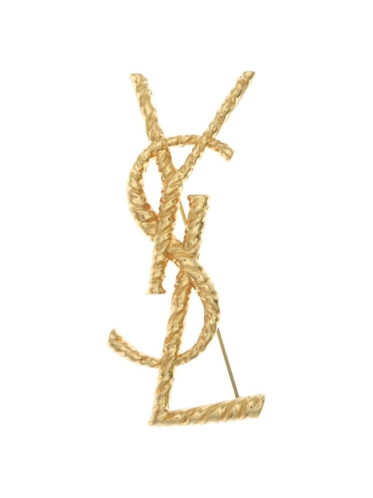 Saint Laurent Paris Cassandra Brooch Gold